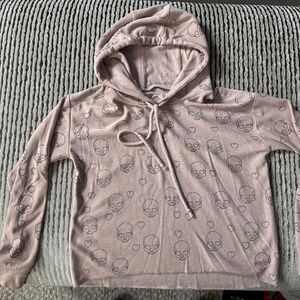 CHASER Little Skulls Pullover Hoodie NWT  Size: XS Color: Secret, light pink